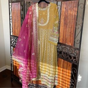 3 Piece Pakistani Indian Organza Suit